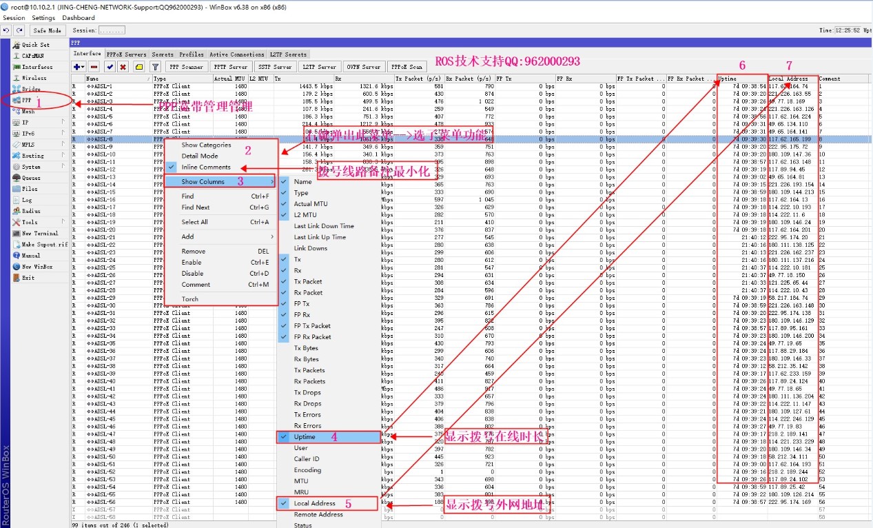 ROS多拨后怎么查看拨号获取的在线时长和公网地址 ROS教程 第1张