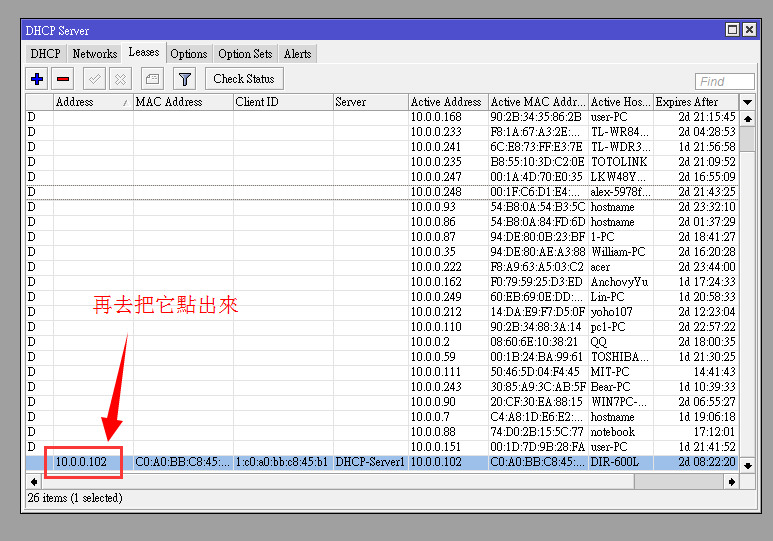 dhcp server 配置实现指定设备ip及静态绑定 ROS教程 第4张